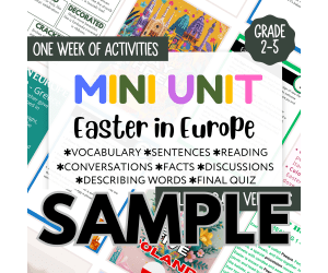 Easter in Europe Sample Mini Unit: Includes Reading, Vocabulary, Facts