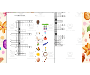 Easter Nonreligious Crossword for Spelling