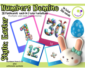 Easter-Themed Flashcards + Memory Game: Numbers 0-30 + Math Symbols