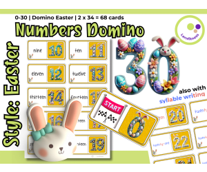 Easter-Themed Numbers Domino Game: Fun Learning for Elementary and ESL