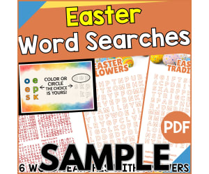 Easter Word Search: 1 Page Sample (PDF)