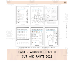 Easter Worksheets with Cut and Paste