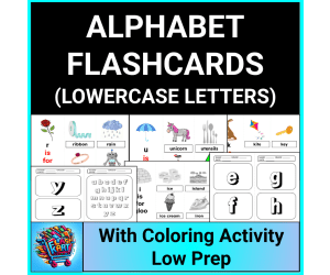 Easy DIY Lowercase Alphabet Flashcards + Color the Letters Activity