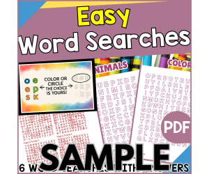 Easy Word Search: 1 Page Sample (PDF)
