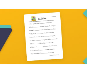 Eat Eats Ate Fill in Blank Worksheet