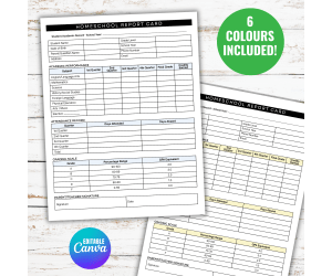 Editable Homeschool Report Card Template - School Transcript