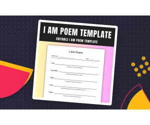 Editable I Am Poem Template for Younger Students with Instructions