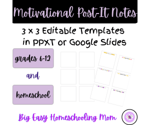 Editable Motivational Post-It Notes