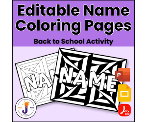 Editable Name Coloring Pages | Back to School Activity & Icebreaker