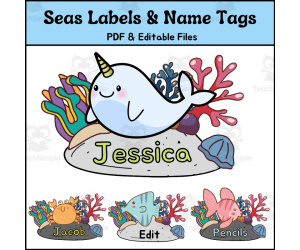 Editable Name Tags: Dive into an Oceanic Classroom Decor