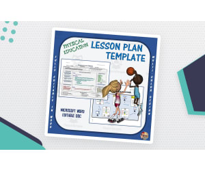 Editable PE Lesson Plan Template – 3 Color Options