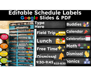 Editable Schedule Cards on Google Slides & PDF