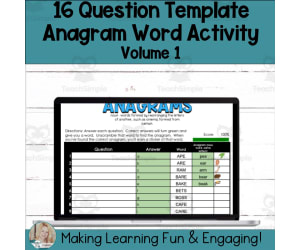 Editable Self-Checking Anagram Template - Digital Activity V1