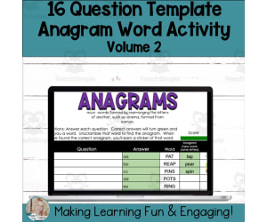 Editable Self-Checking Anagram Template - Digital Activity V2