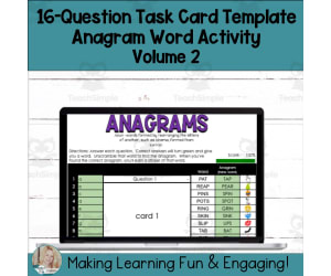Editable Self-Checking Anagram Template - Digital Task Card Vol. 2