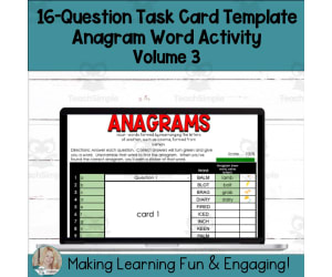 Editable Self-Checking Anagram Template - Digital Task Card Vol.3
