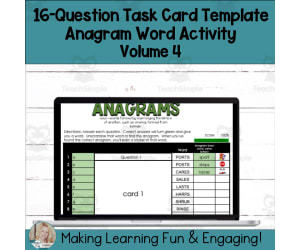 Editable Self-Checking Anagram Template - Digital Task Card Vol.4