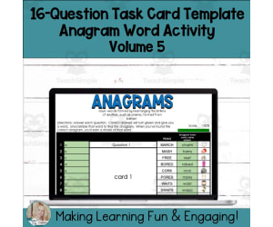 Editable Self-Checking Anagram Template - Digital Task Card Vol.5