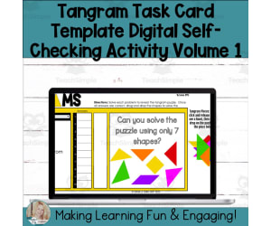 Editable Self-Checking Tangram Task Card Digital Template Vol.1