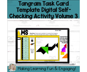 Editable Self-Checking Tangram Task Card Digital Template Vol.3