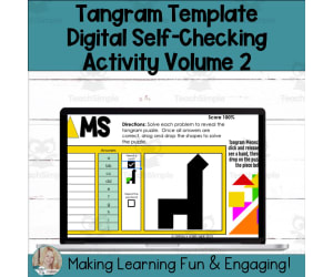 Editable - Self-Checking Tangram Template - Digital Activity Vol. 2