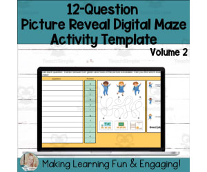 Editable Self-Checking Template Picture Reveal Maze Digital Resource 2