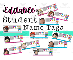 Editable Student Desk Name Tags
