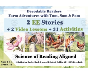 EE: 2 Decodable Reading Books + 2 Video Lessons + 31 Worksheets SOR