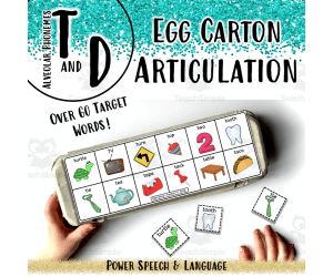 Egg Carton Artic, Speech Therapy Activities, Backing Phonological Process, T and D Sounds