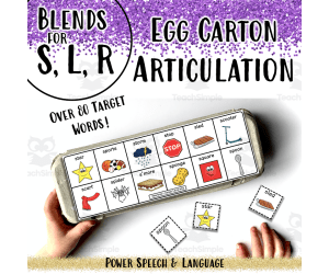 Egg Carton Artic, Speech Therapy Activities, Cluster Reduction, S Blends