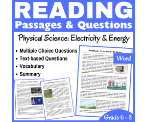 Electricity & Energy: Physical Science Reading Comprehension (Word)