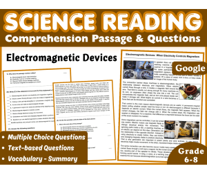 Electromagnetic Devices: Physical Science Reading Comprehension (Docs)