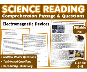 Electromagnetic Devices: Science Reading Passage (Fillable PDF)