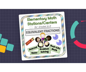 Elementary Math Centers or Stations: Equivalent Fractions (Gr 4 & 5)