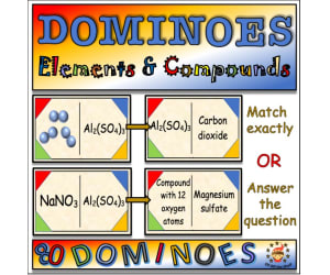 Elements and Compounds Dominoes - Middle School Science