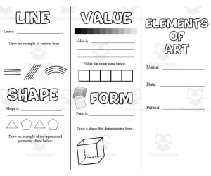 Elements of Art Brochure Activity