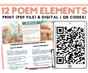 Elements of Poetry Poetic Devices National Poetry Month Bulletin Board