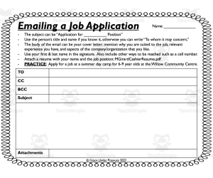 Email a Job Application: Letter Writing and Life Skills