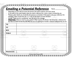 Email a Potential Reference: Letter Writing and Life Skills