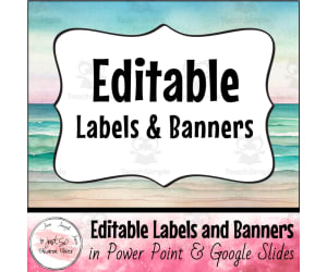 Emerald Sea - Beach Abstract -  Labels & Banner Flags