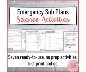 Emergency No Prep Sub Plans for Middle School Science