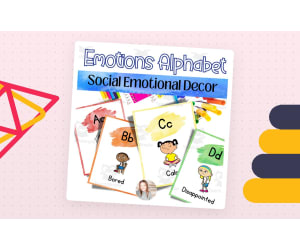 Emotions Alphabet Posters | ]Counseling Decor Feelings Posters