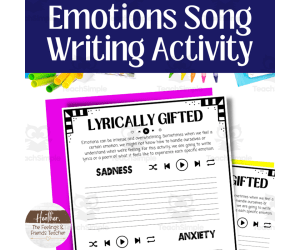 Emotions Song Writing Printable Activity For Emotional Reflection in Students