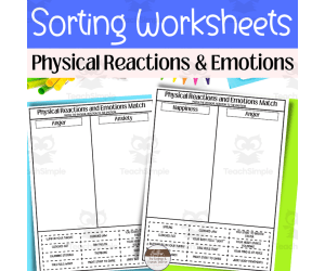 Emotions Sorting Worksheets For Matching Physical Responses To Emotion