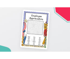 Employee Appreciation word search puzzle worksheet activity