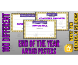 End of the Year Award Posters (Editable in Google Slides)