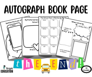 End of the Year Memory Book – Autograph Page