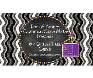 End of Year Math Review Task Cards for 6th Grade