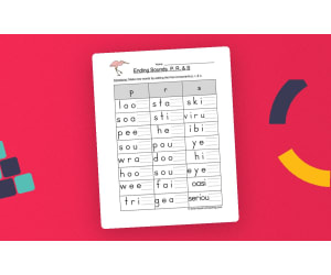 Ending Sounds P R S Worksheet