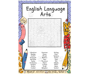 English Language Arts word search puzzle worksheet activity